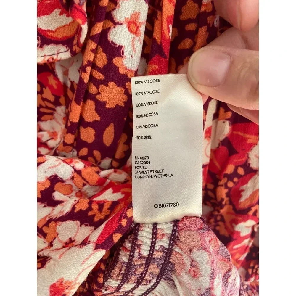 Free People Sweet Memories XS Blouse Floral Boho Feminine